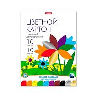 Картон цв. двухстор. мелов. А4 10л.10цв. EK 58499  в папке