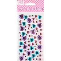 Стразы декор. самокл. deVENTE "Heart mix.3" 8004046 ассорти,карточка 8*16см