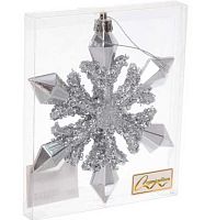 Игрушка ёлочная "Сияющая снежинка" 916-1601 серебро,13*1,5*13,5см
