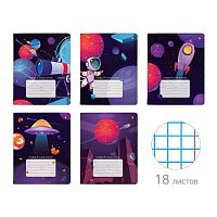 Тетрадь 18л. (клетка) АЛЬТ "Космическое путешествие" 7-18-1116/1 обл.мел.карт.,асс.