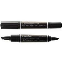 Маркер перм. Darvish DV-422-02 чёрный,двухстор.(пулев.+клин.),1,0/5,0мм