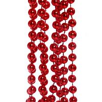 Бусы на ёлку  2м "Шарик" 196-127 красный,d-8мм