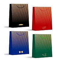 Пакет подар. КОКОС "Стильная классика" 31*40*12см 253791 блёстки,мат.лам.,210г/м2,асс.