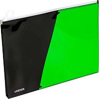 Папка на молнии А4 deVENTE "Monochrome" 3072332 глянц.,неон.зелёная,с расш.25мм,карм.,180мкм