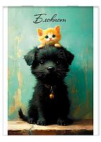 Блокнот А6  32л. АППЛИКА "Щенок и котёнок" С0100-304 мел.обл.,клетка