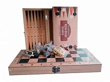 Игра настольная Рыжий кот 3в1 (нарды,шашки,шахматы) дерево AN02594