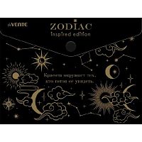 Папка-конверт на кнопке А5 deVENTE "Zodiac" 3071305 непрозр.,180мкм,тисн.фольг.