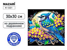 Мозаика алмазная MAZARI "Птица" M-12221 холст,30*30см,част.выкл.,подрам.