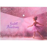 Папка-конверт на кнопке А4 deVENTE "Ballet Academy" 3079557 мат.п/прозр.с рис.,180мкм