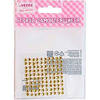Стразы декор. самокл. deVENTE "Heart" 4мм,100шт 8002025 акриловые,золотистые