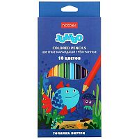 Карандаши Jumbo 10цв. ХАТ 065504 заточ.,трёхгр.к/к,е/подвес+точилка
