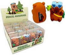 Точилка 1отв. INTELLIGENT "Капибара" DJ-421 фигурн.,прорез.корп.,40*30*25мм,асс.