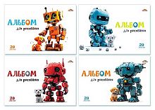 Альбом для рис.20л. АППЛИКА "Роботы и щенки" С0020-03 на скобе