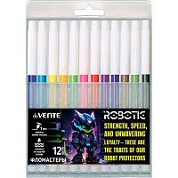 Фломастеры 12цв. deVENTE "Robotic" 5081523 невент.колп.,пластик.блист.