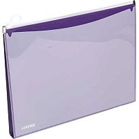 Папка на молнии А4 deVENTE "Marandi" 3072325 глянц.,лавандовая,с расш.25мм,карм.,180мкм