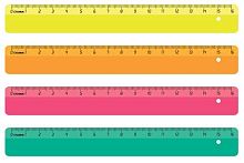 Линейка 16см СТАММ ЛН01 неон.цветная