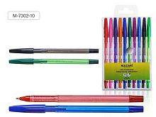 Набор шар. ручек 10цв. MAZARI "Stylus" M-7302-10  0,7мм, цв. пластик. корп., ПВХ уп.