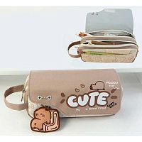 Пенал-косметичка КОКОС 220*100*80 "Cute capybara" 252259 ткань,2отд.