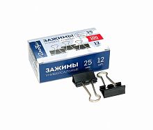 Зажим для бумаг ГЛОБУС 25мм черн. ЗБ-25ЧКК