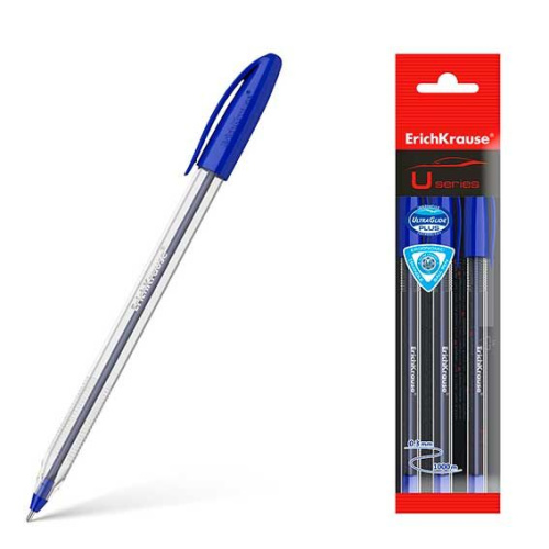 Набор масл. шар. ручек  3шт. EK U-108 Classic Stick 47569 синяя,1,0мм,Ultra Glide Technology