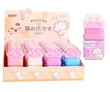 Ластик-роллер INTELLIGENT "Лапки" DI-689/DB-105 60*30*15мм,цв.пластик.чехол,асс.