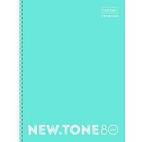 Тетрадь 80л. (линейка) А4 ХАТ спираль Premium "Newtone Pastel Мята" 05039 глянц.лам.,перфор.