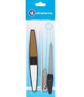 Набор маникюрный "Ultramarine" 4предм. (пилка-полировка 2шт,кусачки,апельс. палочка) 865-408 блист.
