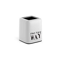 Подставка-стакан д/пиш.принадл. EK "Forte. Your Way" 58018 белый с чёрн.,пластик.