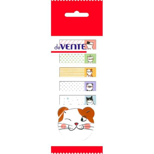 Набор самокл. этикеток-закладок deVENTE  Cats 44*12мм 2011855 бумажные 5*20л. 5 дизайнов и 45*45мм 