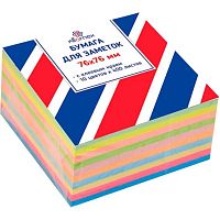 Кл.бумага д/заметок 76*76мм ATTOMEX 400л. 2010422 неон 6цв.+пастел. 4цв.