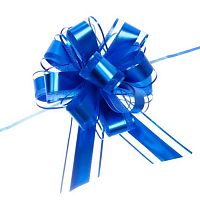 Бант д/оформления подарка "Изящный подарок" 214-294 синий,5см,d-15см