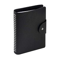 Ежедневник н/д А5 136л. BV кож.зам. спираль "Torino" 3-685/02 чёрный,гибк.обл.,на кнопке,бел.бум.
