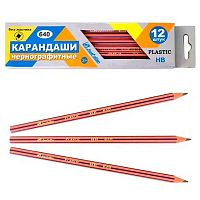 Карандаш ч/гр. пластик. J.Otten 640 полосатый корп.,HB,шестигр.