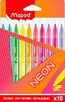 Фломастеры 10цв. MAPED "Neon" 845419 смываем.,заблокир.пиш.узел,к/к е/подвес