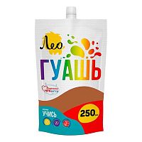 Гуашь 250мл Лео "Учись" LGD-250 (701) коричневая группа 4 дой-пак с штуцером
