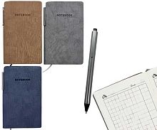 Записная книжка А7  72л. INTELLIGENT "Полоска" DN-61 кож.зам.,+ручка,клетка,асс.