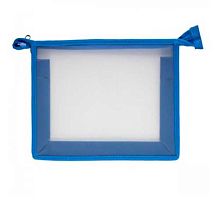 Папка д/тетрадей А5 ПЧЕЛКА ПМ-А5-00 "Синяя б/цв" молния,пластик