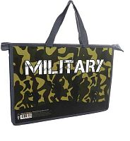 Папка пластик,с ручками А4 ПЧЕЛКА ПМ-А4-35 "Military" д/тетрадей,на молн.