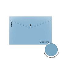Папка-конверт на кнопке А4 EK "Manga Words" 65218 непрозр.голубой,пластик,180мкм