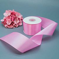 Лента 5,0см*22,85м атласная ярко-розовая Микрос ч37982