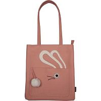 Сумка deVENTE "Rabbit" 7034000 мат.,кож.зам.,290*350*20,1отд.,апплик.кролик,с помпоном,розов.,1карм.