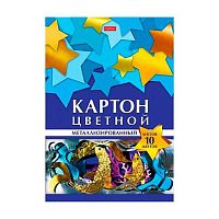 Картон цв. металлиз. А4 10л.10цв. ХАТ "Геометрия цвета" 23731 в папке 095664