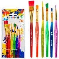 Набор кистей  6шт. deVENTE (синтетика кр.№2,3,4 пл.№5,6,8) "Cosmo" 8072351 пластик.ручка,пластик.уп.