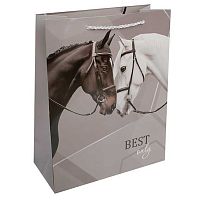 Пакет подар. КЛЕРК "Символ года 2026. Пара лошадей" 26*32*12см 253670 глянц.лам.,210г/м2