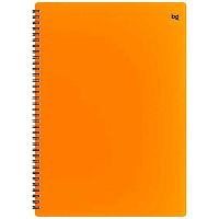 Тетрадь 80л. (клетка) А4 BG пластик.обл. спираль "Neon. Оранжевая" 08692