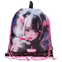 Сумка д/обуви deVENTE 40*47см "I Love Anime" 7040536 водоотталк.ткань,вставка из сетки