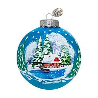 Шар КОЛОМЕЕВ "Домик на берегу 2" КУ-80-244041 стекло, 8см,подар.уп.