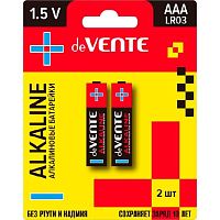 Батарейка deVENTE "Alkaline" 9010103 алкалиновая,AAA,LR03,1,5В,2шт/блист.