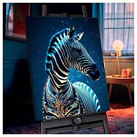 Картина по номерам с кристаллами из хрусталя Котеин "Мифическая зебра" 40*50см SHR0534 (19цвет)