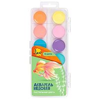 Краски 12цв. Лео "Ярко" LBPW-0112 аквар.,мед.,б/к.,пастел.,пл.уп.